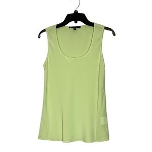 Judith & Charles 100% Silk Scoop Neck Tank Top in Yellow Green
